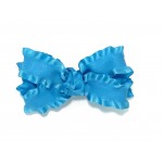 Blue (Turquoise) Double Ruffle Bow - 3 Inch